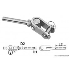 Terminale A Pressare Inox A Forcella Snodata Ø 4 Mm