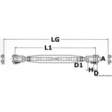 Tenditore Inox Con Due Forcelle Fisse 5 Mm