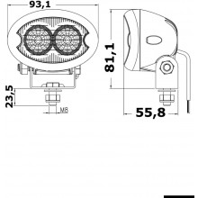 Faro Led HD 2x3W Da Roll-Bar Orientabile