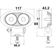 Faro Led HD 2x5W Da Roll-Bar Orientabile