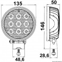 Faro Led HD 9x3W Da Roll-Bar Orientabile